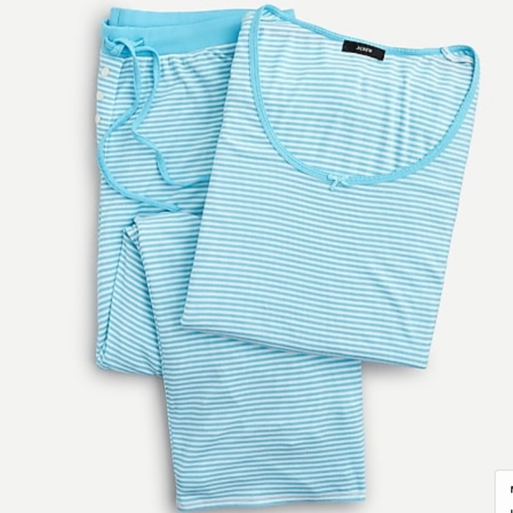 🎉J.Crew🎉Ribbed long-sleeved pajama set in stripe